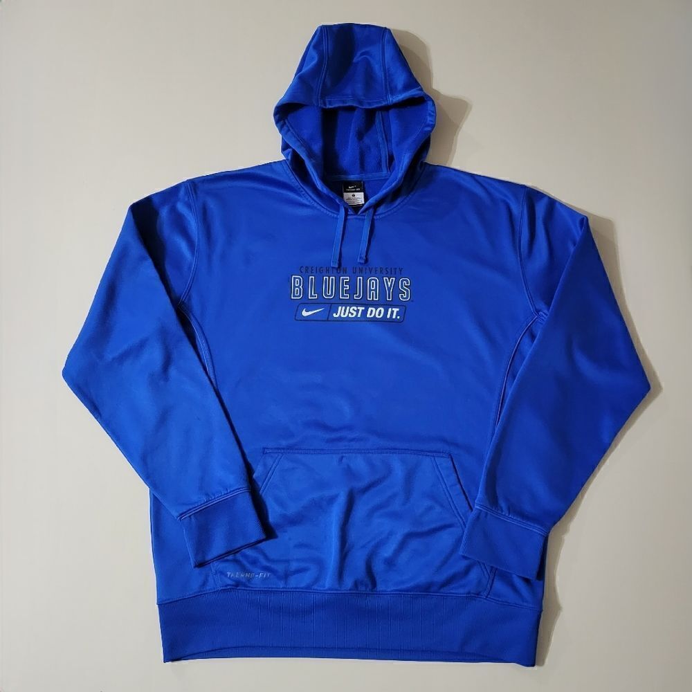 Nike Men's Therma-FIT Blue Hooded Creighton Bluejays Sweatshirt